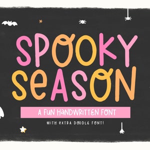 Spooky Season Schriftart - Niedliche Halloween-Schrift, Cricut-Schriften, Doodle-Schrift, Spooky-Schrift, Geister, Halloween-Doodle-Schrift, Goodnotes-Schrift