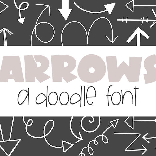 Arrows Font - Doodles - Dingbat Font - TTF