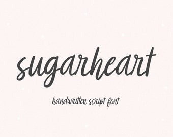 Sugarheart Schriftart - Handgeschriebene Script Schriftart, Bauernhaus Schriftarten, Cricut Schriftart, Procreate Schriftart, Schriftarten für Cricut, Canva Schriftart, kursive Schriftart