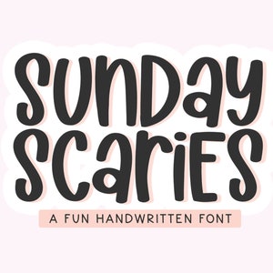 Sonntag Scaries Schriftart - Lustige handgeschriebene Schriftart, Cricut Schriftart, Marker Schriftart, Procreate Schriftart, Schriftarten für Cricut, Craft Schriftart, niedliche Schriftarten