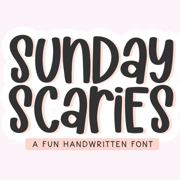 Sunday Scaries Font - Fun Handwritten Font, Cricut Font, Marker Font, Procreate Font, Fonts for Cricut, Craft Font, Cute Fonts