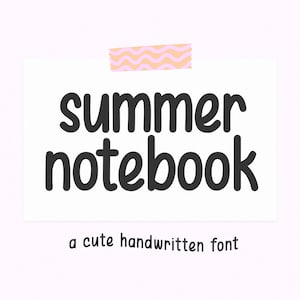 Fuente Summer Notebook - Fuente linda, Fuente Cricut, Fuentes manuscritas, Fuentes para Cricut, Fuente Goodnotes, Fuente de profesor, Fuente Procreate