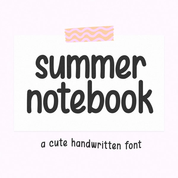 Summer Notebook Font - Cute Font, Cricut Font, Handwritten Fonts, Fonts for Cricut, Goodnotes Font, Teacher Font, Procreate Font