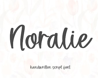 Noralie Font - Handwritten Script Font, Cricut Fonts, Modern Font, Fonts for Cricut, Cursive Font, Farmhouse Font, Wedding Font, Procreate