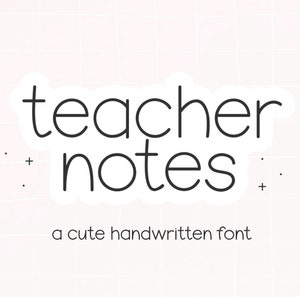 Fuente de notas del profesor - Fuente linda, Fuentes Cricut, Fuentes Procreate, Fuentes para Cricut, Fuente Goodnotes, Fuente del profesor, Fuentes del planificador, Fuente del iPad