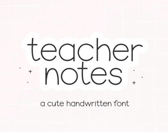 Leraar notities lettertype - schattig lettertype, Cricut lettertypen, lettertypen opnieuw maken, lettertypen voor Cricut, Goodnotes lettertype, leraar lettertype, Planner lettertypen, iPad lettertype