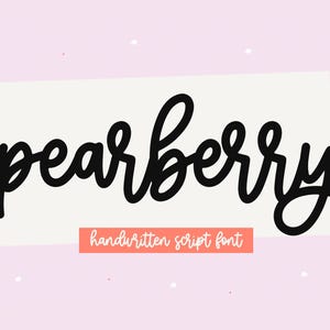 Fuente Pearberry: fuente de escritura, fuentes Cricut, fuente de escritura en negrita, fuente cursiva, fuentes para Cricut, fuentes lindas, fuentes Canva, fuentes láser