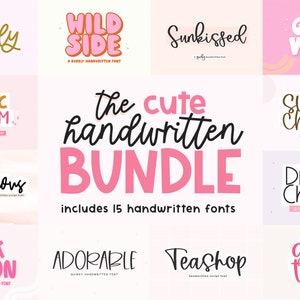 Font Bundle - Cute Fonts, Retro Fonts, Cricut Font Bundle, Farmhouse Fonts, Script Fonts, Fonts for Cricut, Procreate Fonts, Goodnotes Fonts