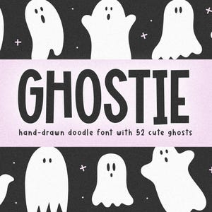 Ghostie Doodle Font - Halloween Font, Dingbat Font, Doodle Font, Ghost Font, Cricut Font, Spooky Font, Cute Ghosts, Teacher Fonts, KA Fonts