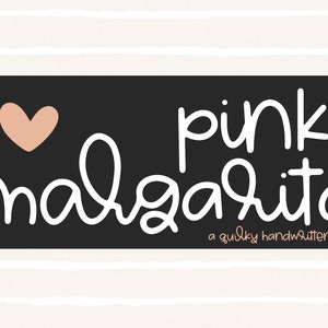 Fuente Pink Margarita - Fuente manuscrita, Fuente Script, Fuentes Cricut, Fuente peculiar, Fuentes para Cricut, Fuente cursiva, Fuente Procreate