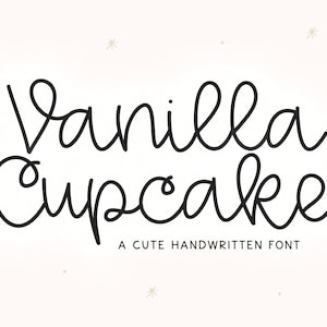 Cupcake alla vaniglia - Carattere script scritto a mano, Caratteri per Cricut, Caratteri artigianali, Caratteri Cricut, Caratteri rimbalzanti, Caratteri corsivi, Caratteri Procreate