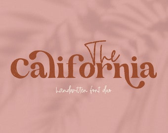 The California Font Duo - Hand-drawn Serif Font, Script Font, Modern Font, Logo Font, Branding, Calligraphy