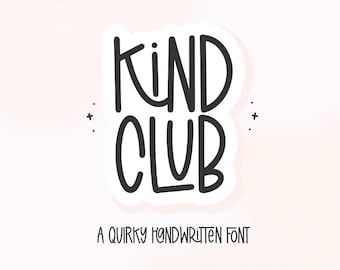 Fuente Kind Club - Fuente manuscrita divertida, Fuentes Cricut, Fuentes lindas, Fuentes Procreate, Fuentes para Cricut, Fuente de logotipo, Fuente Canva, Fuente alta