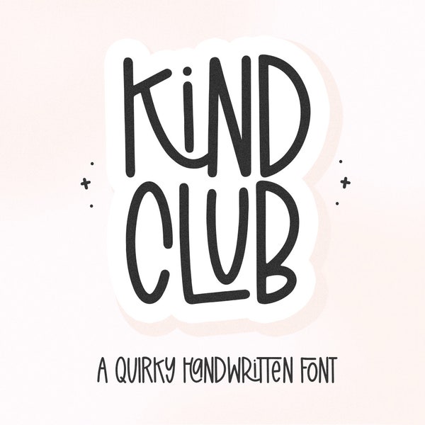 Kind Club Font - Fun Handwritten Font, Cricut Fonts, Cute Fonts, Procreate Fonts, Fonts for Cricut, Logo Font, Canva Font, Tall Font