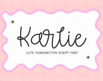 Karlie Font - Cute Script Font, Cricut Fonts, Cursive Font, Banner Fonts, Canva Font, Laser Fonts, Goodnotes Font, Teacher Font, Thin Font