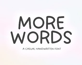 Więcej słów Czcionka - Casual Handwriting Font, Czcionki Cricut, Czcionka Handwriting, Czcionki Procreate, Czcionki dla Cricut, Czcionka Quirky, Czcionka Comic