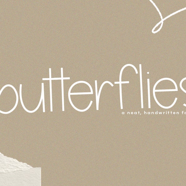Butterflies - Neatly Printed Handwritten Font - TTF / OTF