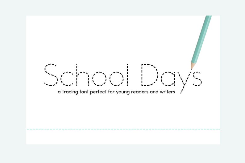 School Days Tracing Font - Teacher Font, Student Fonts, Handwriting Fonts, Handwriting Practice, Kids Font, Dotted Font, Dashed Font image 1