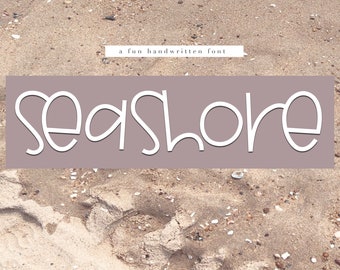 Fonte Seashore - Fonte manuscrita divertida, fontes para Cricut, fontes artesanais