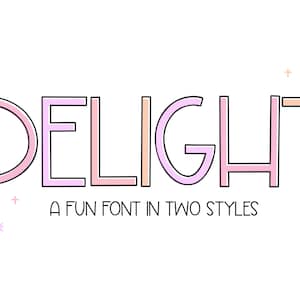 Fuente Delight - Fuente manuscrita, Fuente Cricut, Fuente Procreate, Fuente de contorno, Fuente linda, Fuentes para Cricut, Fuente Boho, Fuente en capas