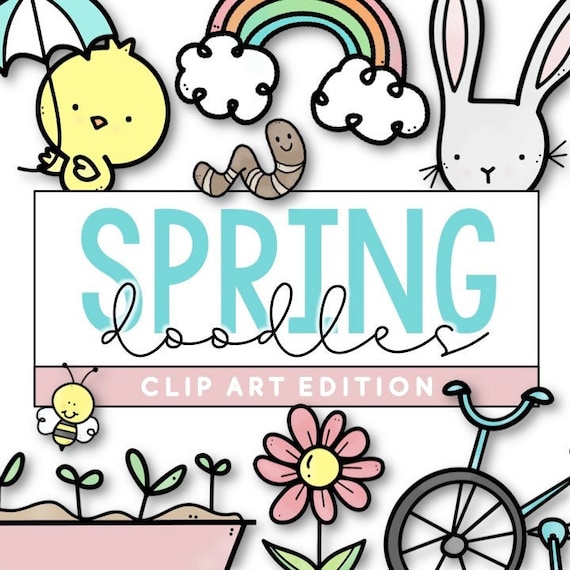 Spring Clip Art Spring Illustrations Rainbow Spring Images | Etsy