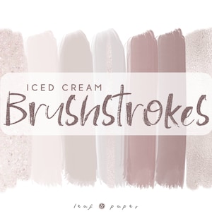Watercolor Cream Brushstrokes - Watercolor Clipart - Glitter Clipart - Brushstrokes for Commercial Use