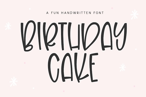 Birthday Cake Font Fun Handwritten Font Fonts for Cricut - Etsy