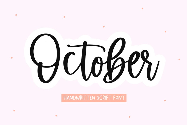 October Font - Handwritten Script Font, Cricut Fonts, Modern Calligraphy, Canva Fonts, Wedding Font, Farmhouse Fonts, Cursive Fonts image 1