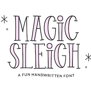 Magic Sleigh Font - Schattig lettertype, Cricut lettertype, leuk lettertype, handgeschreven lettertype, lettertypen voor Cricut, eigenzinnige lettertype, lettertypen voortbrengen, kerstlettertype