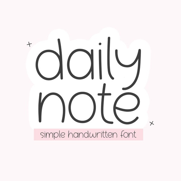Daily Note Font - Cute Font, Cricut Fonts, Procreate Fonts, Fonts for Cricut, Goodnotes Font, Teacher Font, Planner Fonts, Print Font
