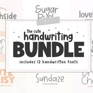 Schriftarten-Bundle - Niedliche Schriftarten, Handschriftliche Schriftarten, Cricut Schriftarten-Bundle, Goodnotes-Schriften, Planer-Schriften, Print-Schriften, Procreate-Schriften, Lehrer-Schriften