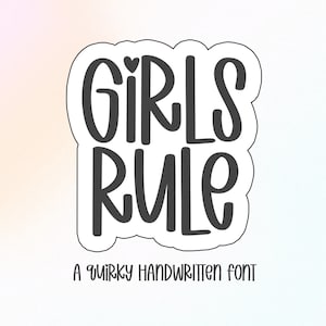 Girls Rule Schriftart - Niedliche Schriftart, Cricut Schriftarten, Procreate Schriftarten, Schriftarten für Cricut, Bubbly Schriftart, Girly Schriftart, Goodnotes Schriftarten, Canva Schriftart