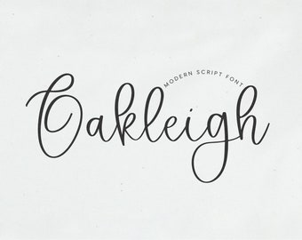 Oaklea Schriftart - Handgeschriebene Script-Schrift, Cricut-Schriften, Bauernhaus-Schriften, Schriften für Cricut, Hochzeits-Schrift, kursive Schrift, moderne Script-Schrift