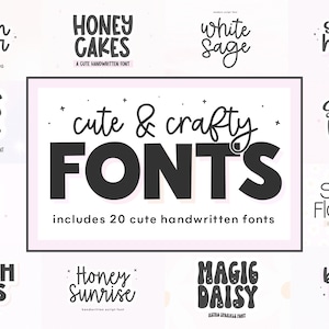 Schriftenpaket - Niedliche Schriften, Schriften für Cricut, Cricut Schriften Bundle, Skriptschriftarten, Procreate Schriften, Goodnotes Schriften, Canva Schriften, KA Schriften