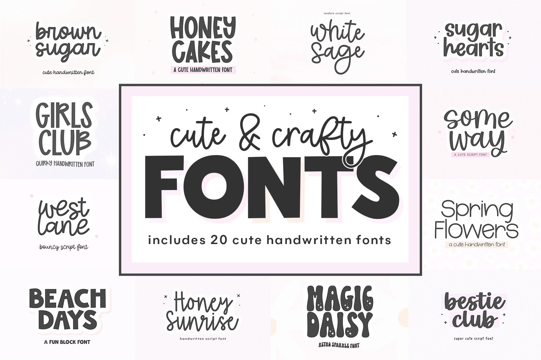 Font Bundle - Cute Fonts, Fonts for Cricut, Cricut Font Bundle, Script Fonts, Procreate Fonts, Goodnotes Fonts, Canva Fonts, KA Fonts