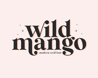 Fuente Wild Mango - Fuente Serif, Fuente moderna, Fuente Boho, Fuente de marca, Fuente Swash, Fuentes para Cricut, Fuentes Boho, Fuentes Cricut