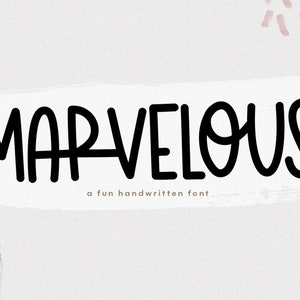 Marvelous - Fuente divertida manuscrita, fuentes para Cricut, fuente peculiar, lindo, Handlettering, fuentes Cricut, fuentes de creación