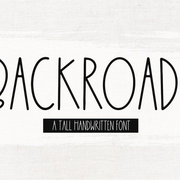 Backroads Font - Skinny Farmhouse Font, Cricut Fonts, Country Fonts, Fonts for Labels, Tall Font, Procreate Font, Rae Dunn Font Style