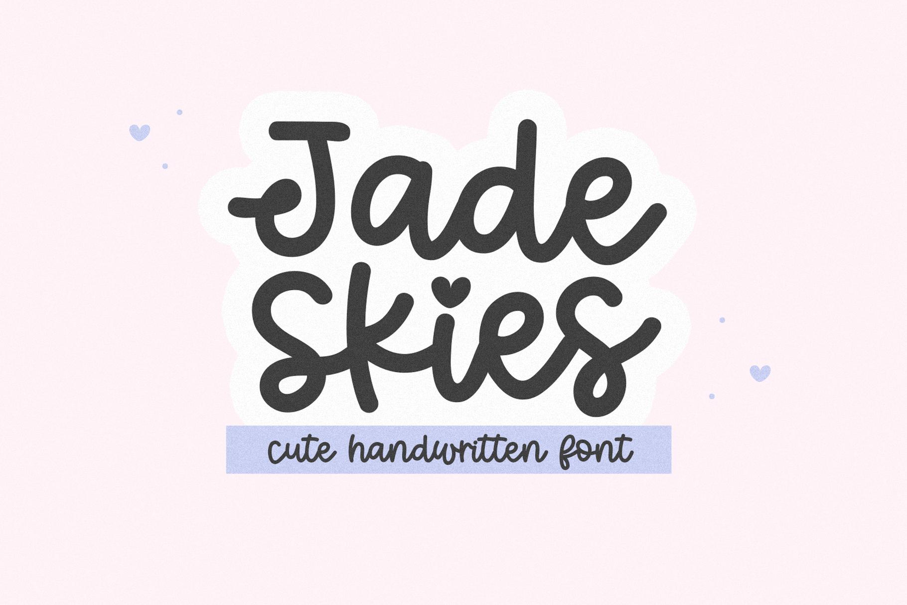 Jade Skies Font - Handwritten Script Font, Cricut Fonts, Cursive Font, Modern Font, Fonts for Cricut, Canva Font, Valentine's Day Font