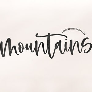 Mountains Font - Script Font, Cricut Fonts, Procreate Font, Modern Calligraphy, Wedding Font, Fonts for Cricut, Canva Font, Modern Script