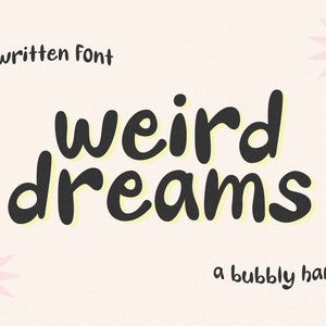Fuente Weird Dreams - Fuente burbujeante, Fuente manuscrita, Fuente retro, Fuentes Cricut, Fuentes Procreate, Fuentes para Cricut, Fuente Cool, Fuente Groovy