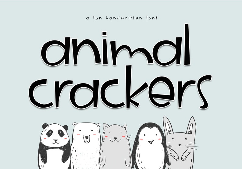 Animal Crackers Font Cute Handwritten Font, Cricut Font, Teacher Font, Quirky Font, Fun Fonts, Procreate Font, Fonts for Cricut image 1