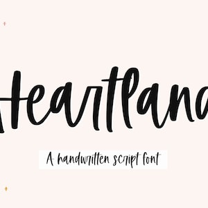 Heartland Font - Handwritten Script Font, Cricut Fonts, Procreate Font, Bouncy Font, Wedding Font, Fonts for Cricut, Cursive Font