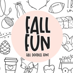 Fall Fun Font - Doodle Font, Fall Fonts, Pumpkin Font, Herfst Fonts, Cricut Fonts, Procreate Fonts
