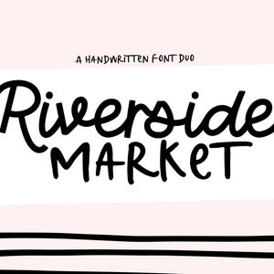 Riverside Market Font DUO - Script Font, Retro Fonts, Cricut Fonts, Handwritten Fonts, Boho Modern Fonts, Procreate Font, Cricut Bundle