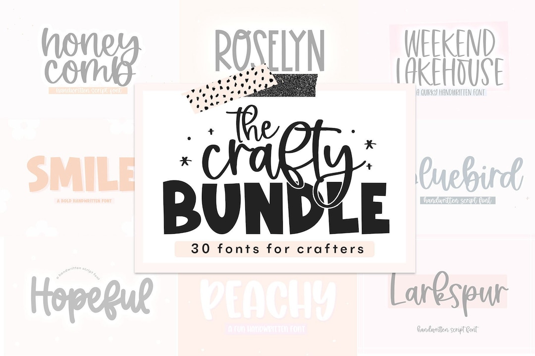 Crafty Font Bundle - 30 Fonts for Crafters | Vol 2
