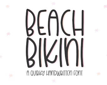 Beach Bikini Font - Cute Font, Handwritten Font, Cricut Fonts, Procreate Fonts, Fonts for Cricut, Retro Font, Quirky Fonts