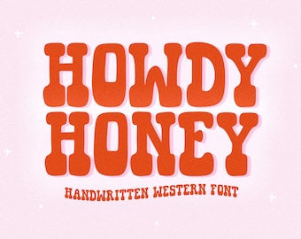 Howdy Honey Font - Western Font, Country Font, Cricut Font, Retro Font, Cowgirl Font, Fonts for Cricut, Procreate Font, Vintage Font