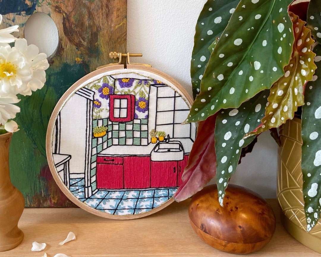 Embroidery Kit Kitchen Interior Design, Modern Craft Project, Advanced ...