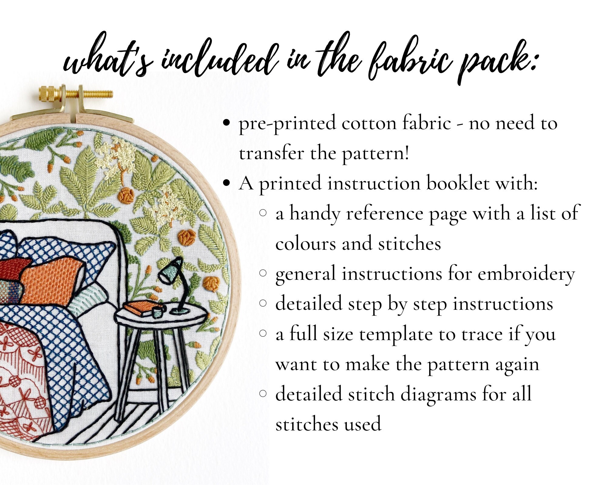 Fabric Pack and Embroidery Pattern Instruction Booklet, Interior Design ...